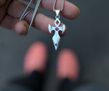 Charger l'image dans la galerie, Collier Croix de Thot, tourmaline, topaze & argent 925