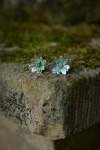 Charger l'image dans la galerie, Boucles d'oreilles émail, améthyste & argent 925