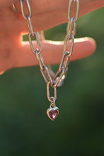 Charger l'image dans la galerie, Chaîne artisanale en argent 925/000 &amp; grenat rhodolite
